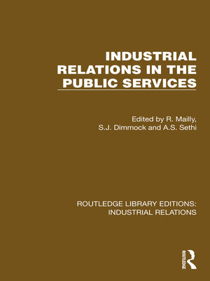 cover image of Industrial Relations in the Public Services